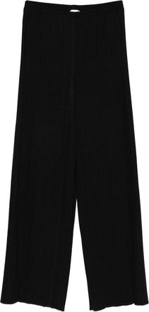 Forte_Forte Poly Crepe Plisse Regular Waist Pants