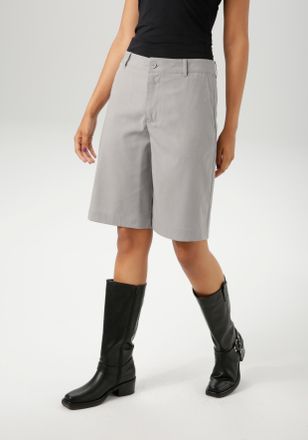 Aniston Bermudas ANISTON CASUAL, Damen, Gr. 34, N-Gr, grau (hellgraumeliert), Web, Obermaterial: 78% Polyester, 20% Viskose, 2% Elasthan, meliert, unifarben, 