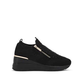 Carvela Womens High Rise Zip Knit Sneakers - Black - Size UK 5