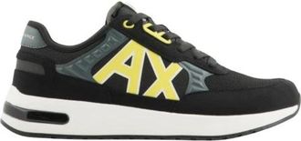 A|X Armani Exchange Sneakers met hoge zool en logo - Heren - Sneakers - Zwart - 40 EU - Polyester - Schoenen
