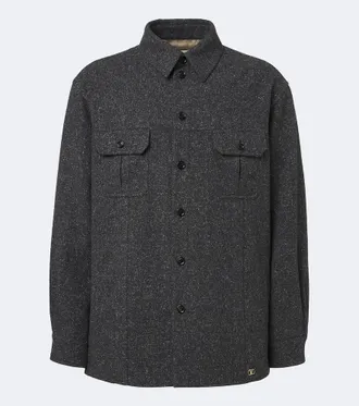 Valentino VLogo wool and silk-blend overshirt