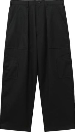 Comme Des Garçons Pantaloni a gamba ampia in lana - Nero