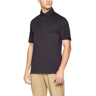 Under Armour Charged Cotton Scramble Golf Polo Shirt Top In Black