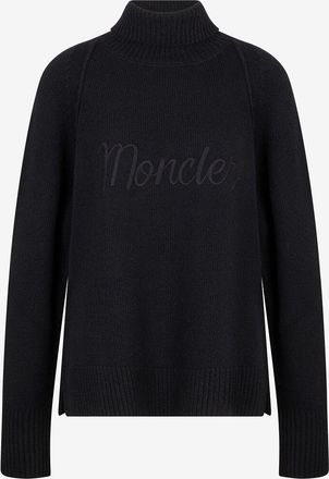 Moncler Rollkragenpullover aus Wolle und Kaschmir mit Raglanärmeln und Logostickerei