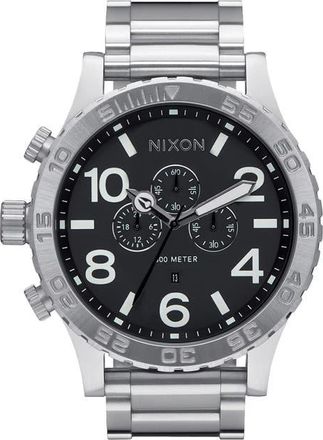 Nixon 51-30 Chronograph Bracelet Watch, 51mm in Black at Nordstrom