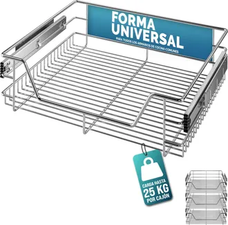Deuba Casaria Caj&oacute;n Telesc&oacute;pico Extra&iacute;ble Para Muebles Armarios De Cocina 30cm/40cm/50cm/60cm 60cm. Set Of 3 (en)