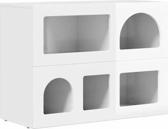 vidaXL Sideboard High Gloss White 80.5 x 35 x 59 cm Engineered Wood vidaXL