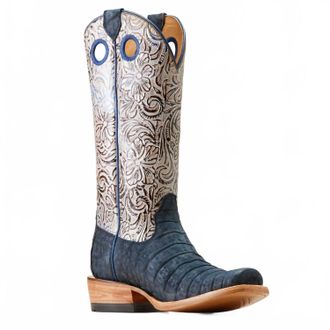 Ariat Womens Futurity Boon Suede Caimen Western Boot In Blue