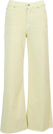 7 For All Mankind Lotta Cropped Left - Dames - Loose Fit Jeans - Geel - W24 - Katoen - Jeans