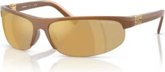 Miu Miu Accessoires, unisex, Bruin, ONE Size, MU A02S Zonnebril