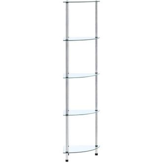 vidaXL vidaXL Scaffale a 5 Livelli Trasparente 30x30x130cm in Vetro Temperato