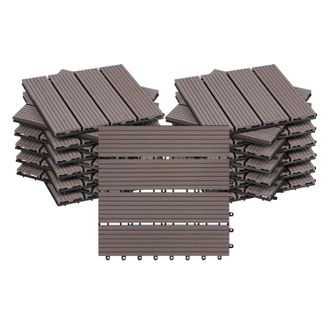 Woltu Woltu Losetas Para Suelo Exterior Wpc (22 Paneles, 30 X 30 Cm, Marr&oacute;n)