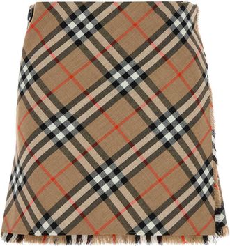 Burberry Embroidered Twill Mini Skirt