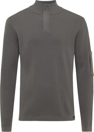 Genti Stijlvolle Pullover Sweater - Heren - Coltruien - Grijs - M - Truien & Vesten