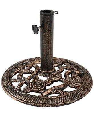 Sunnydaze Rose Blossom Cast Iron Patio Umbrella Base