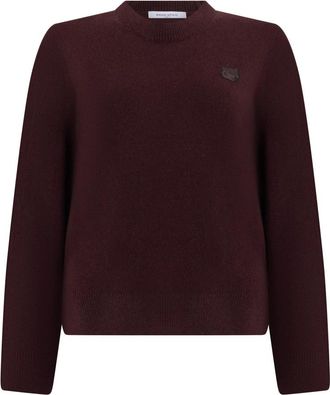 Maison Kitsun&eacute; Trui met ronde hals - Dames - Ronde hals truien - Rood - M - Wol - Truien & Vesten