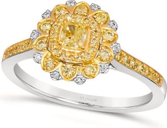 Le Vian Ladies Yellow Diamond Cocktail Rings set in P14 Two Tone Gold BAET 2