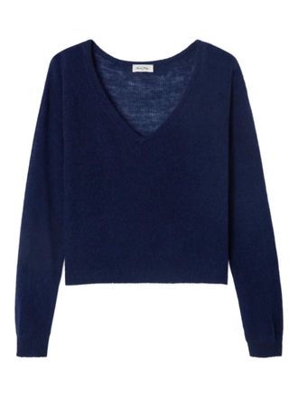 American Vintage Dumy fine-knit V-neck sweater - Blue