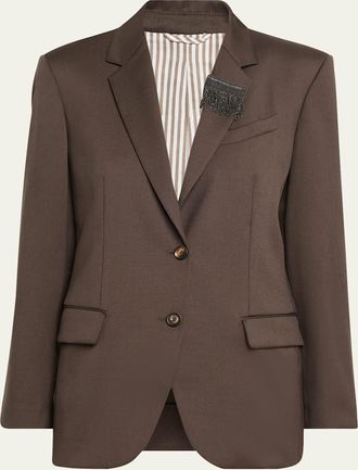 Brunello Cucinelli Single-Breasted Mohair Blazer