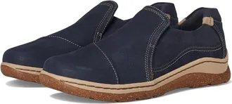 Clarks Orlene Slip Womens Flat Shoes Navy Nubuck : 9.5 B - Medium, Leather