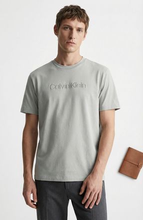 Calvin Klein T-Shirt CALVIN KLEIN 30S EU WHOLESALE SPORTSWEAR GRAP, Herren, Gr. XXL, shadow, Web, Obermaterial: 100% Baumwolle, unifarben, regular fit normal, Rund