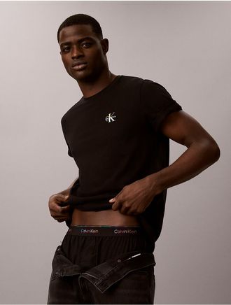 Calvin Klein Mens Pride Monologo Crewneck Tee - Black - XL