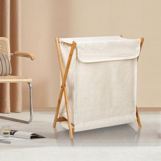 OEM Panier A Linge - Bambou Y Lino - Para Ba&ntilde;o - Plegable - Beige - 1 Unidad