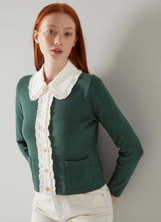 L.k. Bennett Womens Paris Cardigans, Dark Green - Size Medium