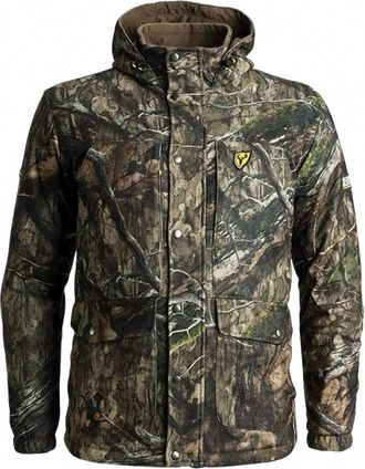 Mossy Oak Mens Thermal Scent Blocker Hunting Coat In Camo Brown/green