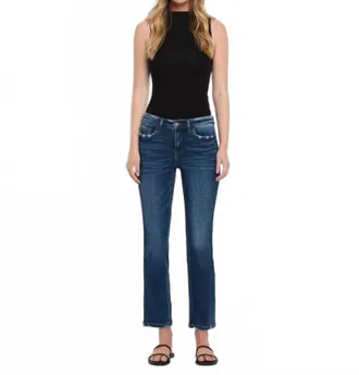 Flying Monkey Wax Plant Mid-Rise Ankle Slim Jeans In Dark