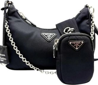 Prada Pre-owned Vintage Schoudertas - unisex - Vintage Schoudertas - Zwart - ONE Size - Nylon - Vintage