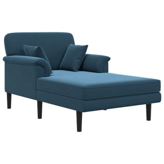 vidaXL Chaise Longue Azul Terciopelo Vidaxl