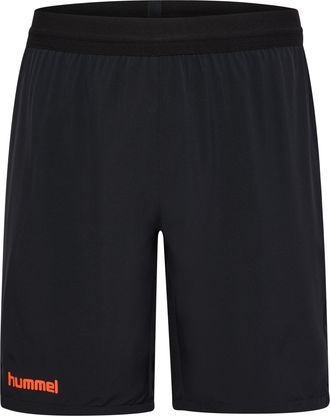 Hummel Trainingsshorts HUMMEL HMLBLAZE PRO TRAINING SHORTS, Damen, Gr. XXL, N-Gr, schwarz (schwarz, orange), Obermaterial: 88% Polyester, 12% Elasthan, Hosen