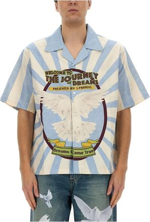 3.Paradis Circus Shirt - Heren - Korte mouwen Overhemden - Veelkleurig - L - Overhemden