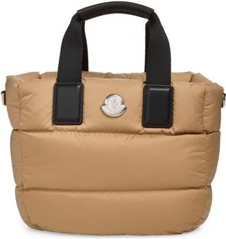 Moncler Mini Caradoc Quilted Tote Bag in Travertine at Nordstrom