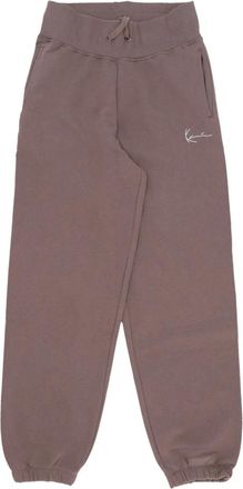 Karl Kani Handtekening Essenti&euml;le Trainingsbroeken Elastische Taille Zakken - Dames - Sweatpants - Bruin - L - Katoen - Broeken