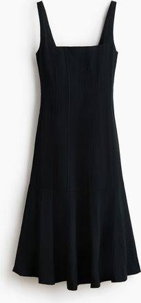 H&M Ausgestelltes Midi-Kleid - Schwarz