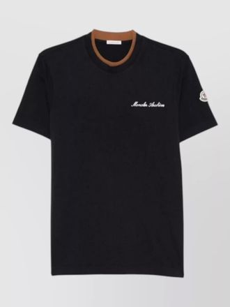 Moncler short sleeve t shirt contrast collar