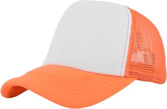 Generic Mesh Contrast Color Baseball Cap Solid Fashion Trucker Dad Cap Holiday Sun Visors Hat Adjustable Quick Dry Breathable Unisex Men Women Orange One Size