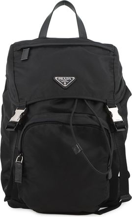 Prada Black Nylon Leather Backpack (Pre-Owned)