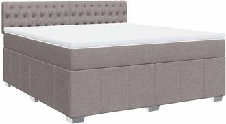 vidaXL Vidaxl - Cama Box Spring Con Colch&oacute;n Tela Gris Taupe 180x200 Cm