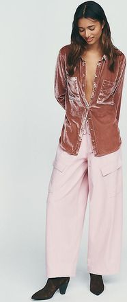 Pilcro Hadley Velvet Relaxed Buttondown Shirt