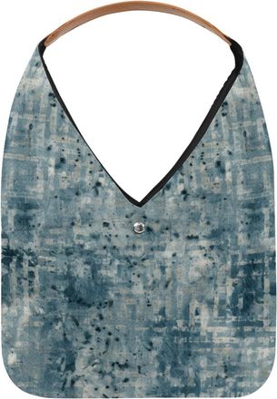 Generic Blue Vintage Mottled Texture Reusable Lightweight Grocery Bags - Foldable Into Compact Pouch, Washable & Sturdy, Multipurpose for Shopping and Travel