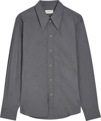 Christophe Lemaire Cotton and Silk-blend Shirt - Steel - 34 (UK6 / XS)