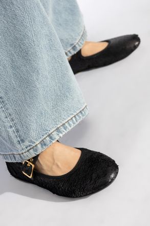 AGL Sequin Ballet Flats Hoola, Womens, Black