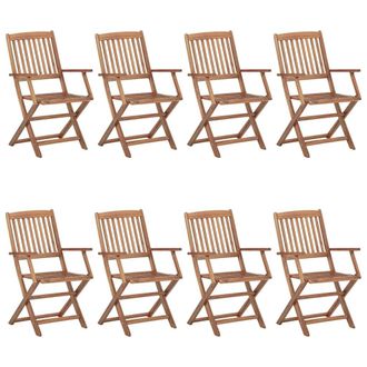 vidaXL Vidaxl - Sillas De Exterior Plegables 8 Uds Madera Maciza Acacia