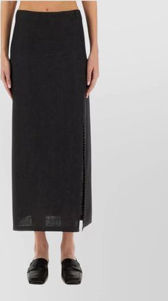 Alysi linen high-rise midi skirt