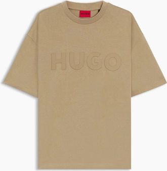 HUGO BOSS Mens Oversized Fit T Shirt - Cream - Size: 34