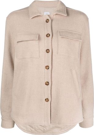 Eleventy Beige Wool-Nylon Casual Jacket With Classic Collar And Flap Pockets