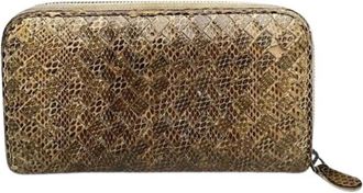 Bottega Veneta Pre-owned Intrecciato Portemonnee - Dames - Vintage Accessoires - Bruin - ONE Size - Leer - Vintage